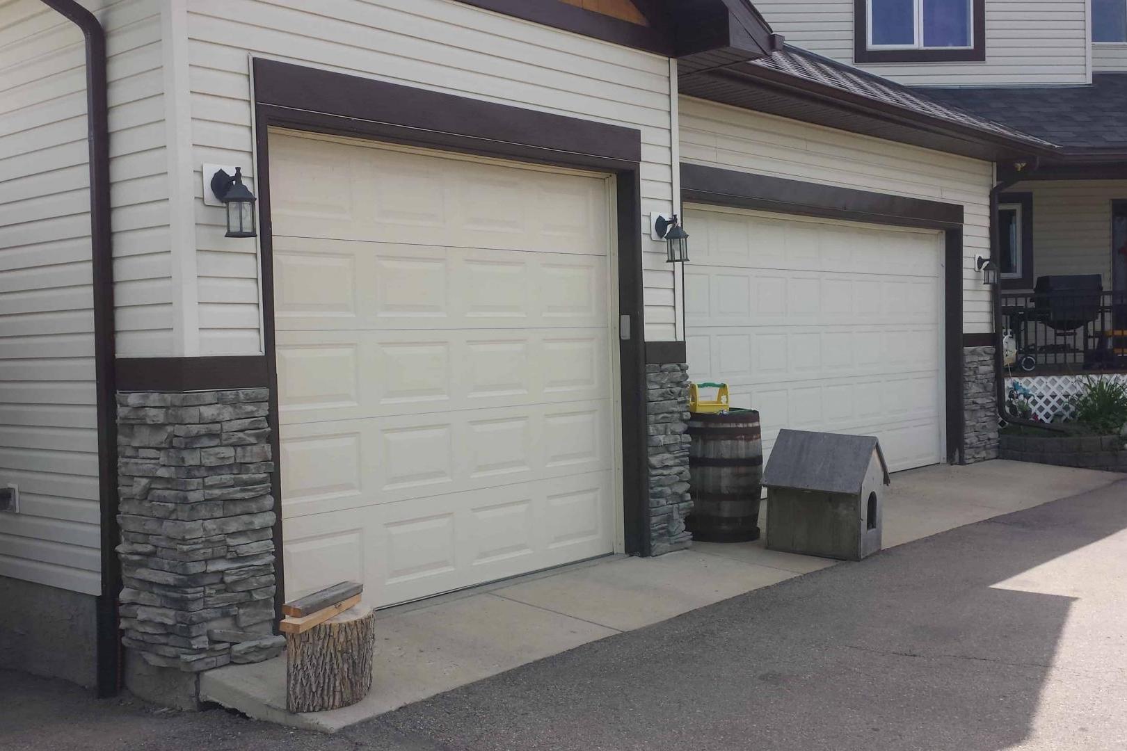 Old Double White Garage Doors