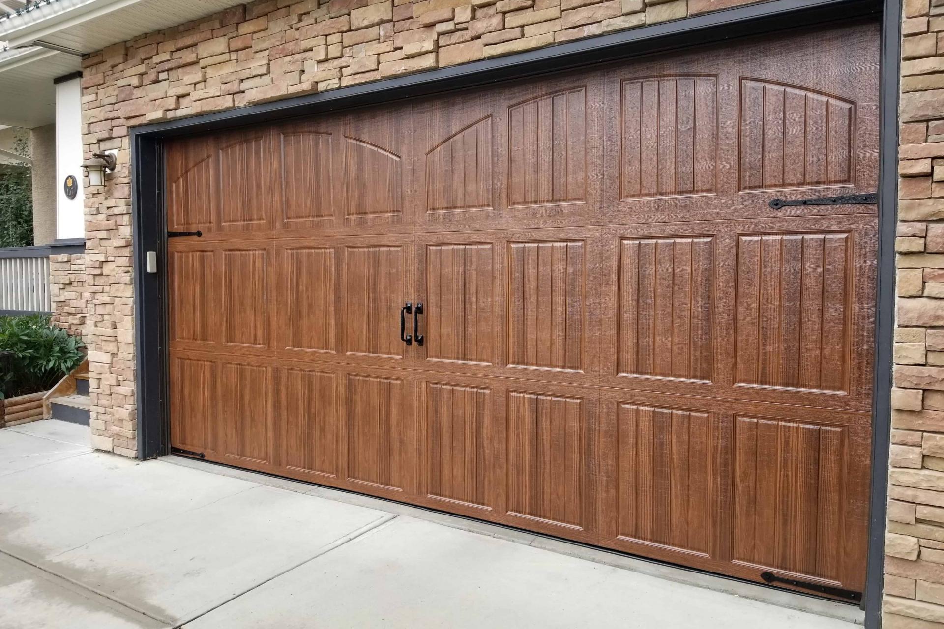 Wooden garage door